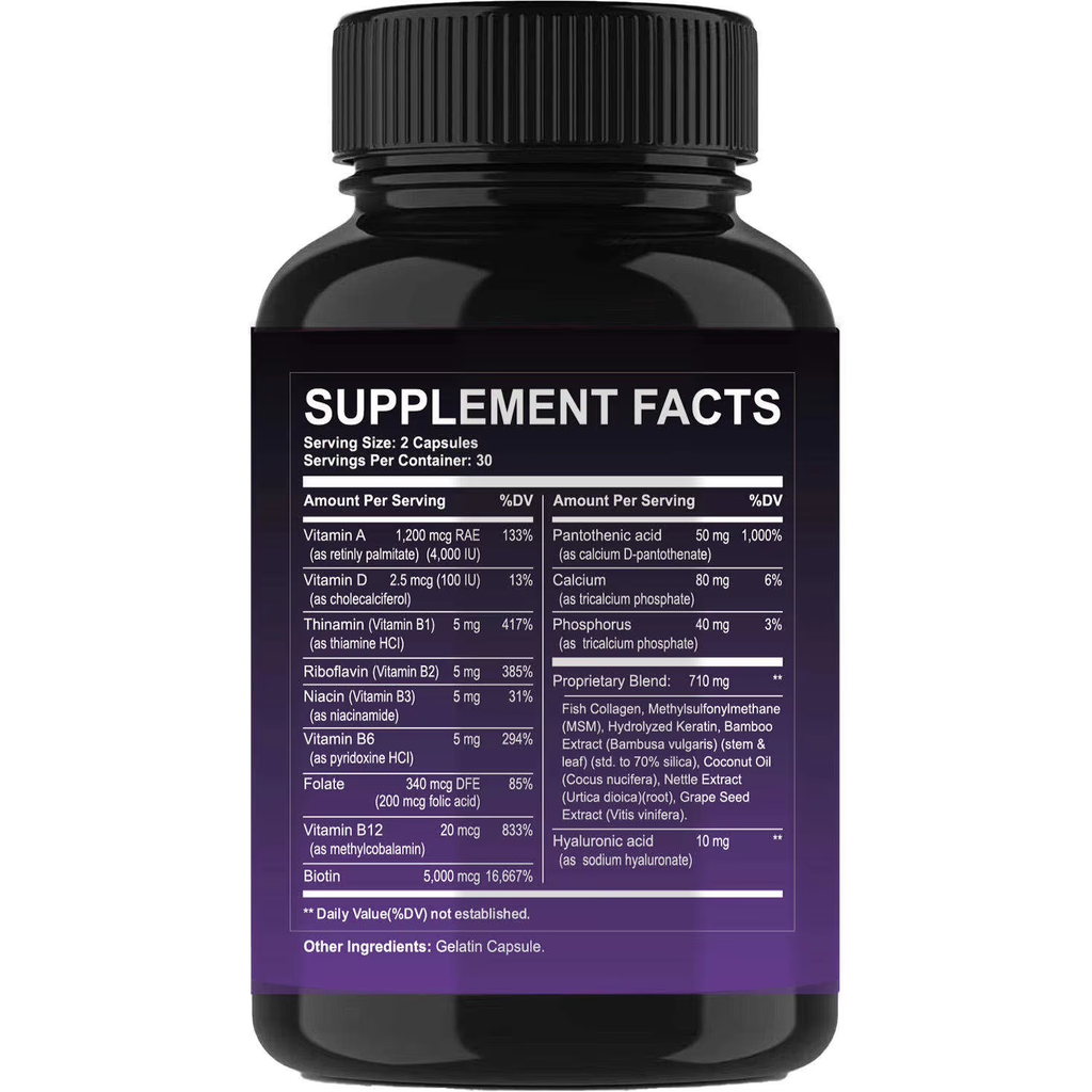 Biotin Collagen Keratin Beauty Complex Capsules-Support Healthy Hair Skin|60 Capsules|Dropship