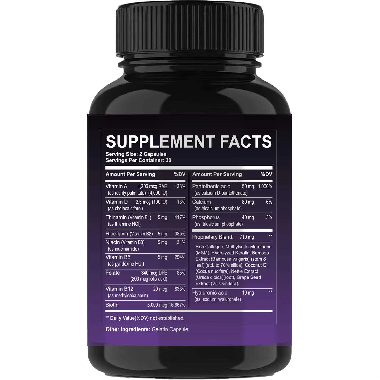 Biotin Collagen Keratin Beauty Complex Capsules-Support Healthy Hair Skin|60 Capsules|Dropship