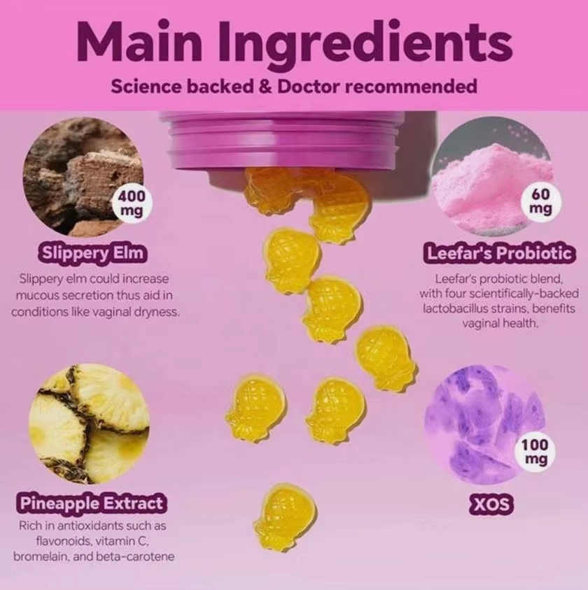 Women's Intimate Probiotic Gummies - Flora & Moisture Support | 60ct | Dropship