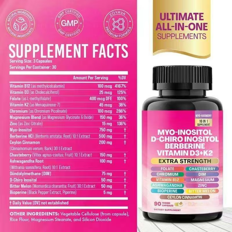 16-in-1 Myo-Inositol Complex Capsules - Women's Hormone Support |90 Count|Dropship