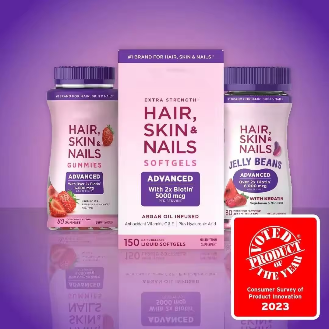 Hair Skin & Nails Gummies-Healthy Hair Skin & Nail Growth|80ct|Dropship