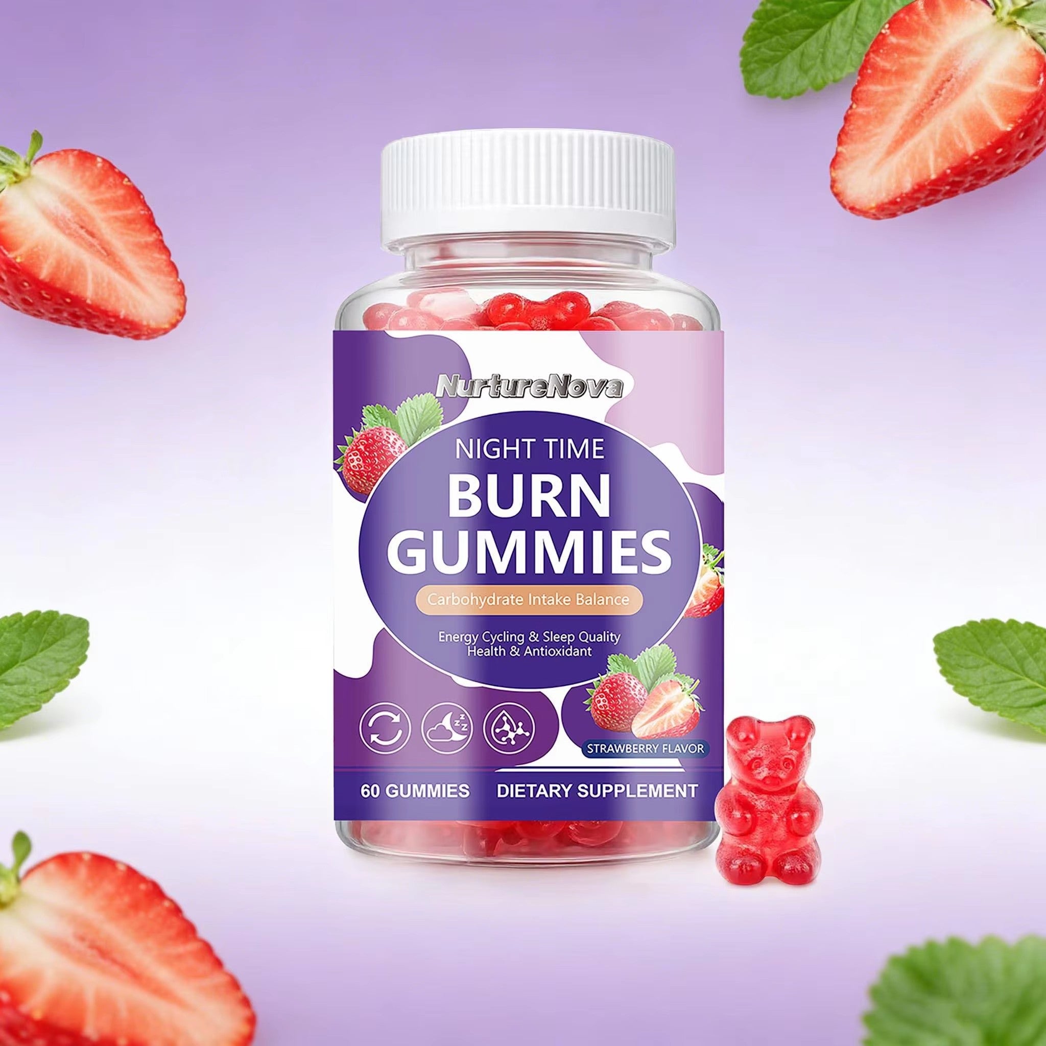 Night Time Burn Gummies - Energy & Sleep Support | 60 Gummies | Dropship