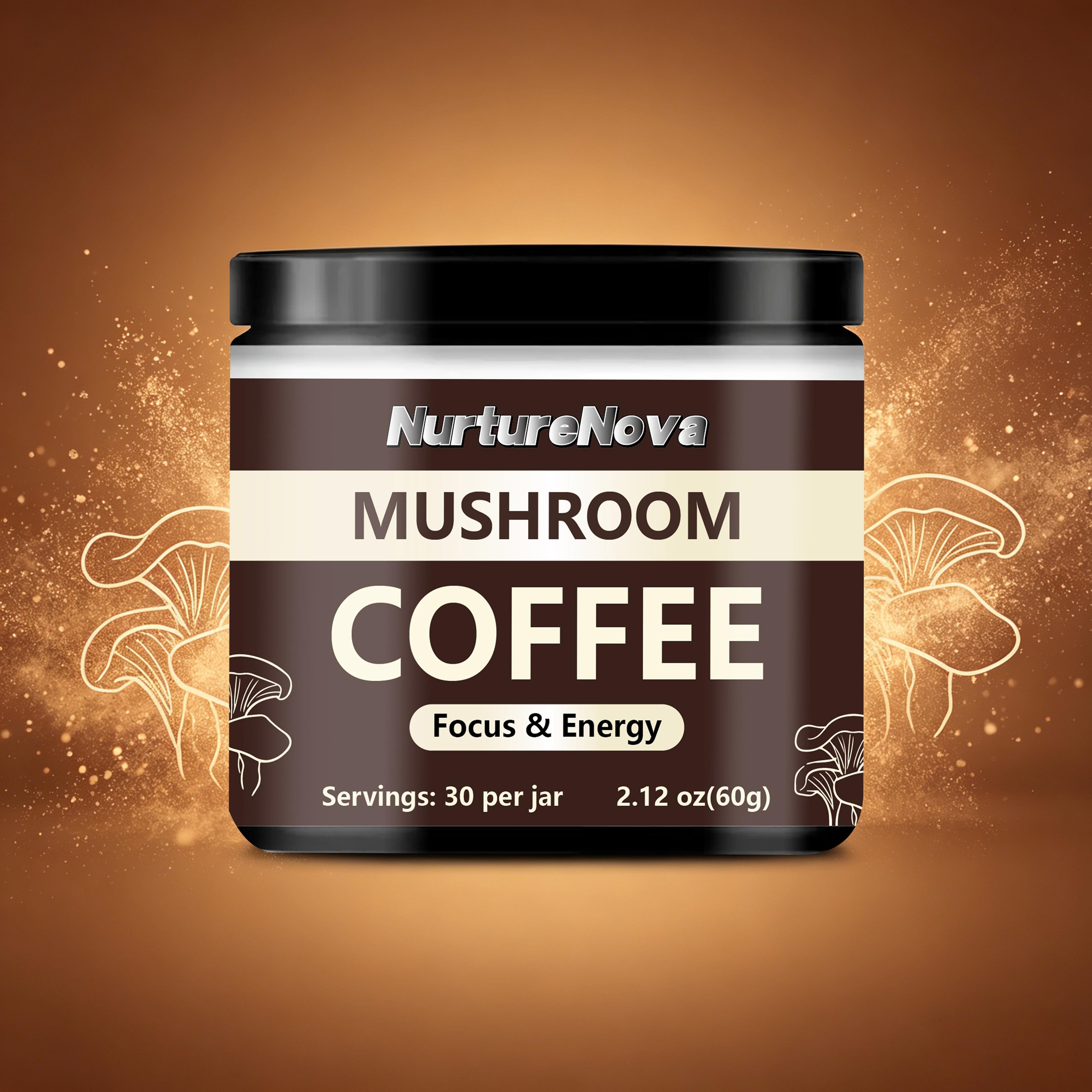 Mushroom Coffee Powder - Natural Energy Boost | 60g | Dropship