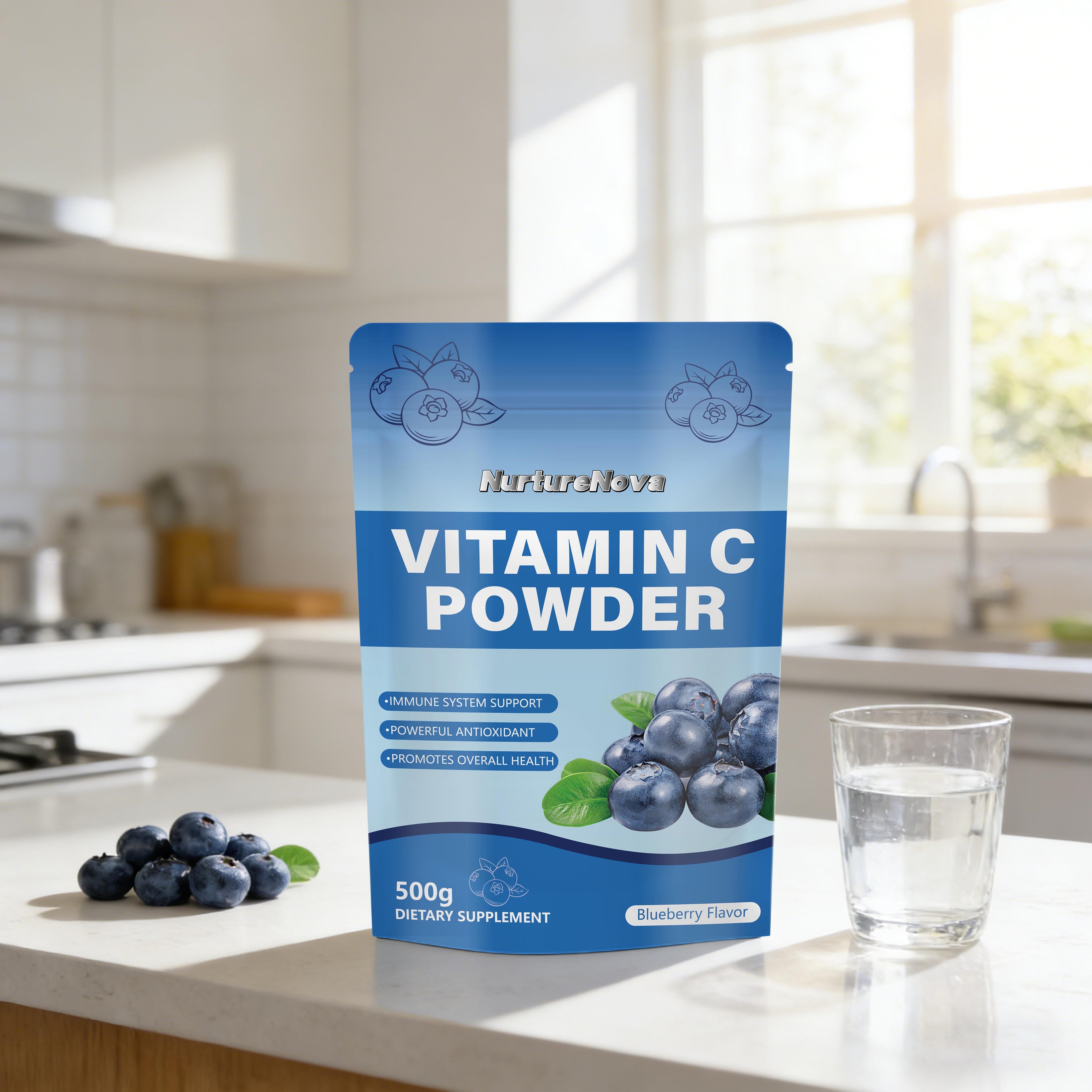 Blueberry Vitamin C Powder - Immune & Antioxidant Support | 500g | Dropship