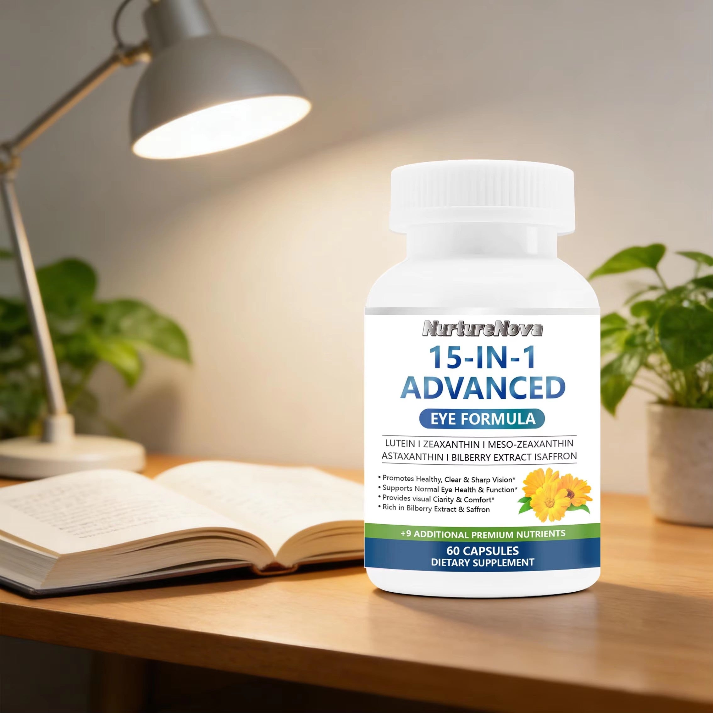15-in-1 Eye Vitamins Capsule- Visual Clarity & Comfort Support | 60 Capsules | Dropship