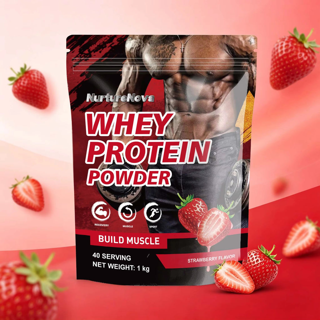 Strawberry Whey Protein Powder - Build Muscle | 1kg | Dropship