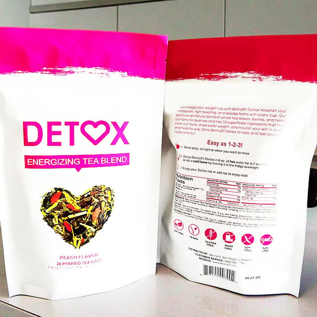Peach Detox Energizing Tea - Body Cleanse Support |28 Bags|Dropship