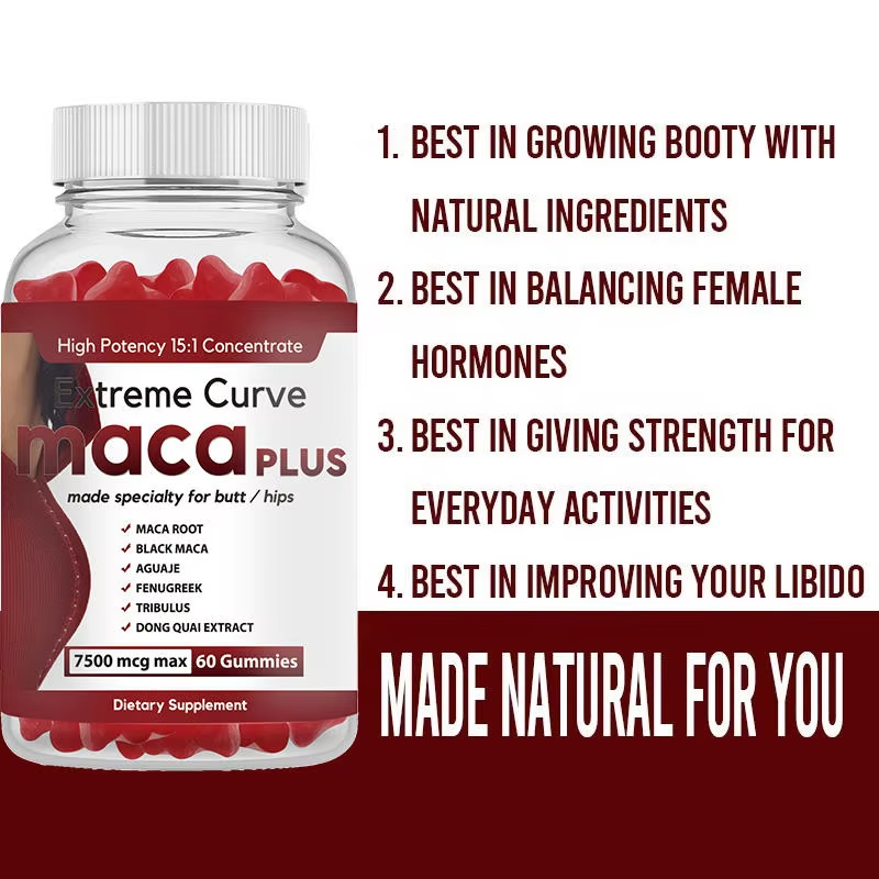 Maca Plus Gummies - Butt & Hips Curve Support | 7500mcg 60 Gummies | Dropship