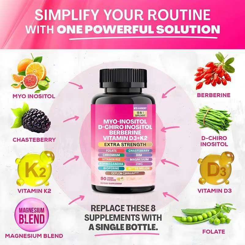 16-in-1 Myo-Inositol Complex Capsules - Women's Hormone Support |90 Count|Dropship
