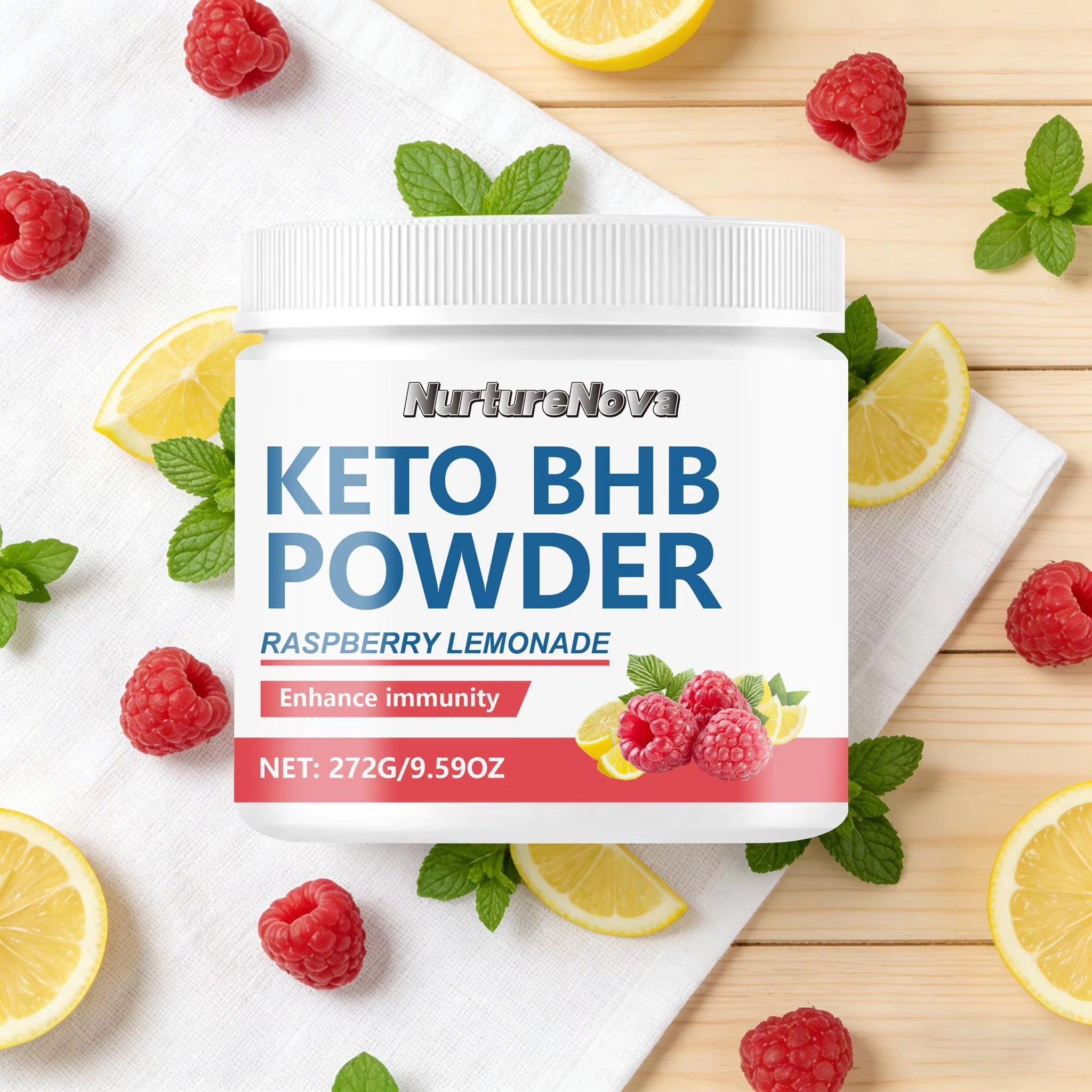 Keto BHB Powder-Raspberry Lemonade for Immunity Support|272g|Dropship