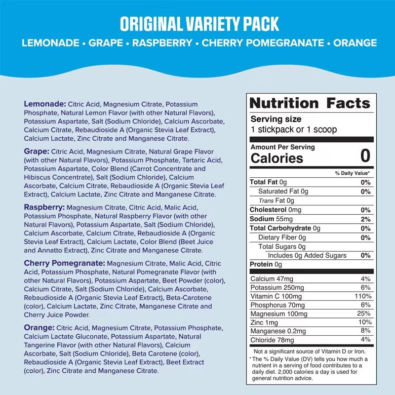 6 Essential Electrolytes Drink Mix - Hydration Support | 20 Stickpacks | Dropship