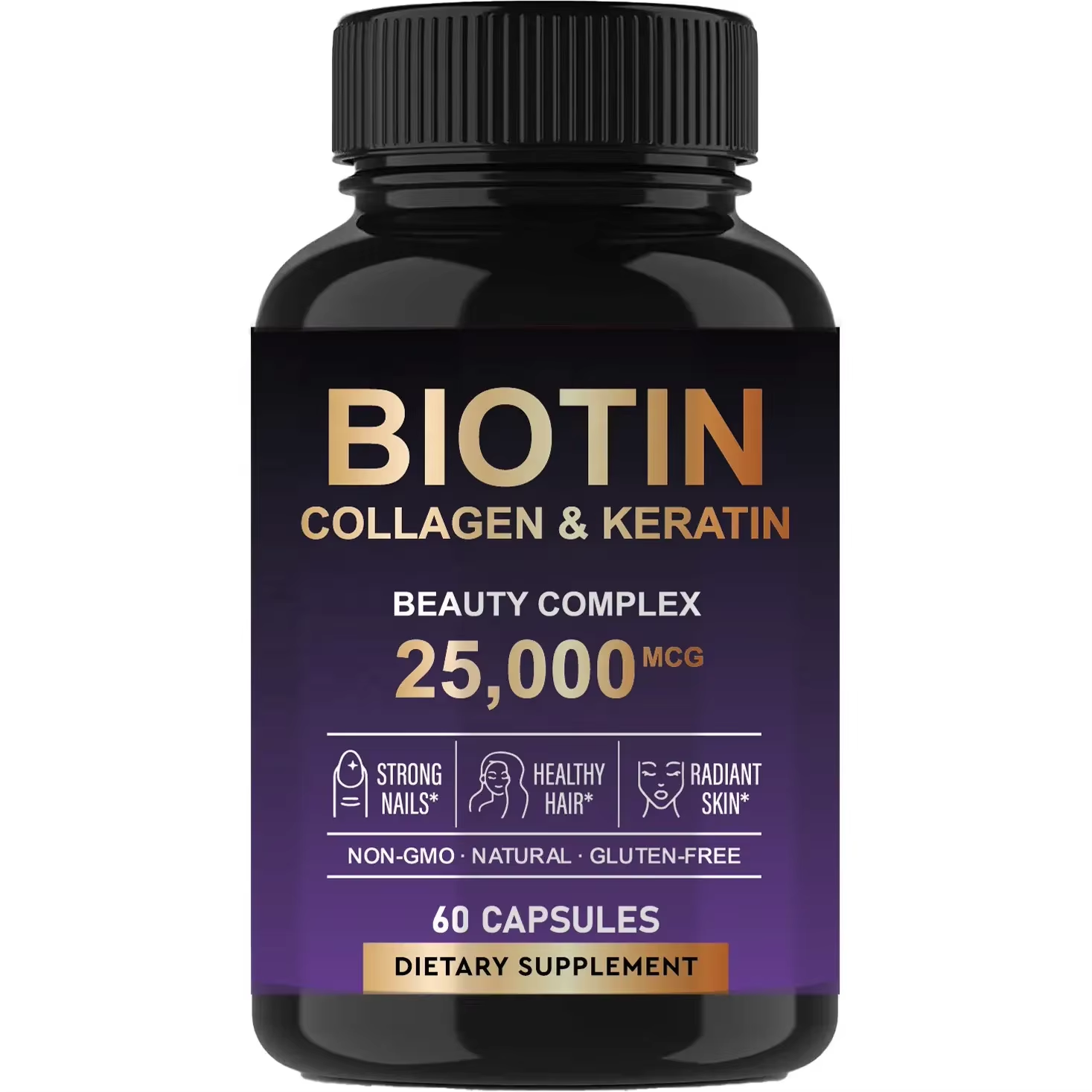 Biotin Collagen Keratin Beauty Complex Capsules-Support Healthy Hair Skin|60 Capsules|Dropship