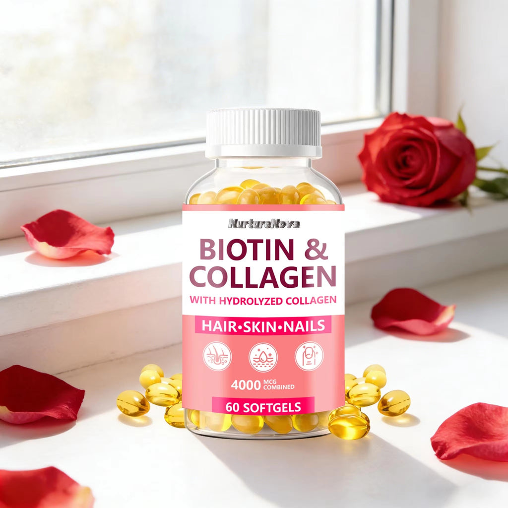 Biotin & Collagen Softgels - Healthy Hair Skin & Nails | 60 Softgels | Dropship