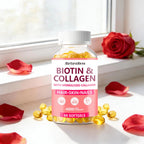 Biotin & Collagen Softgels - Healthy Hair Skin & Nails | 60 Softgels | Dropship