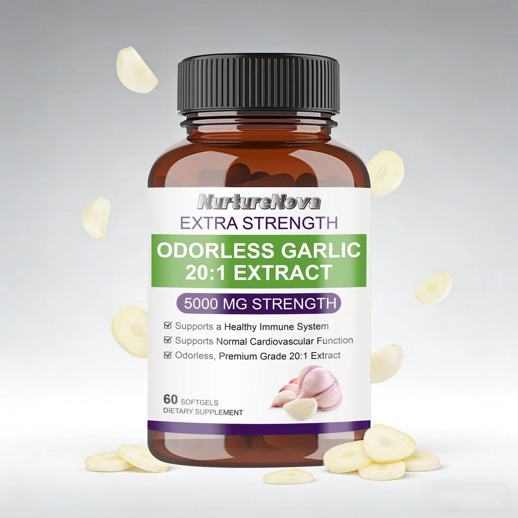 Odorless Garlic 20:1 Extract Softgels - Cardiovascular Health |60 Softgels|Dropship