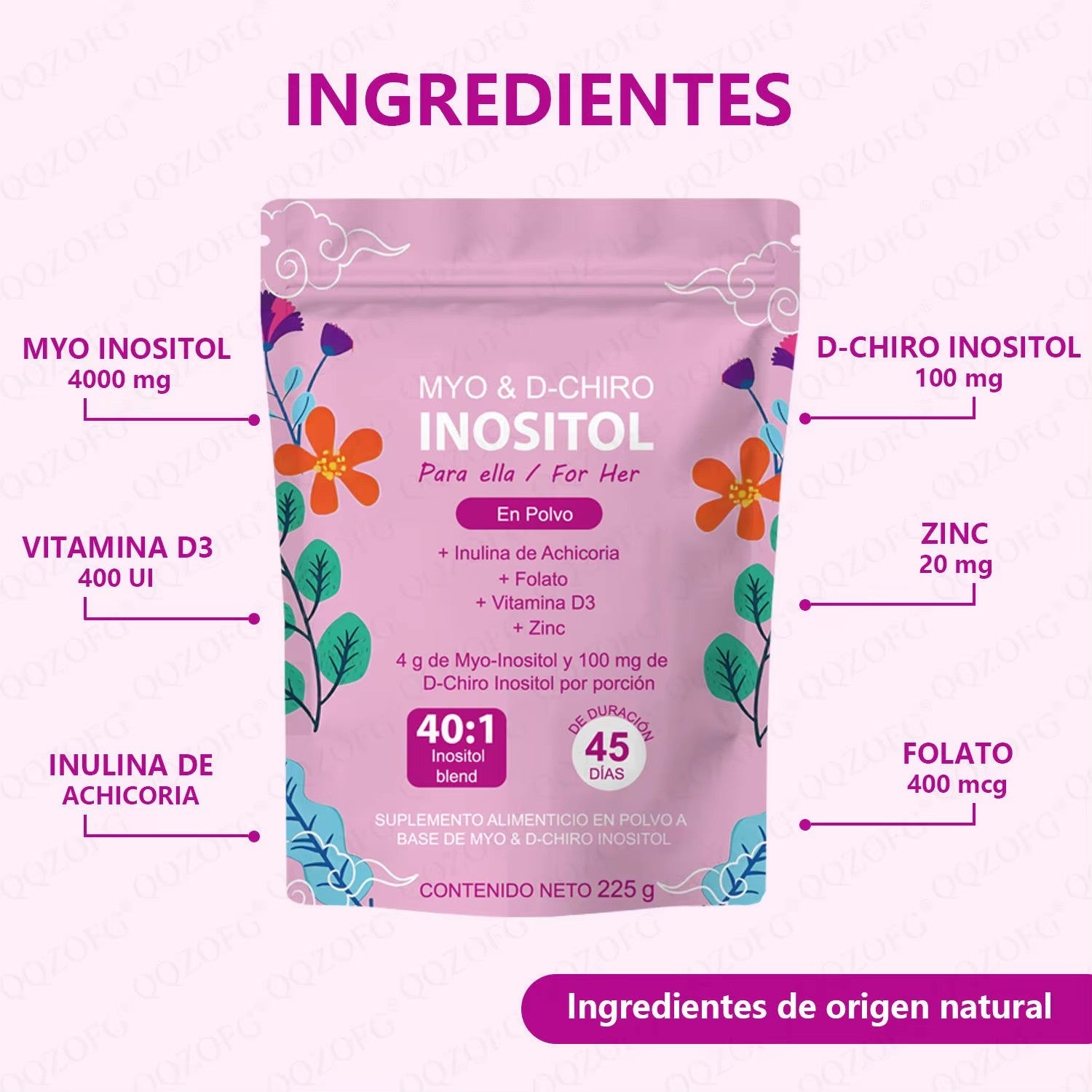 Myo-Inositol Powder - For Her Hormone Balance | 225g | Dropship