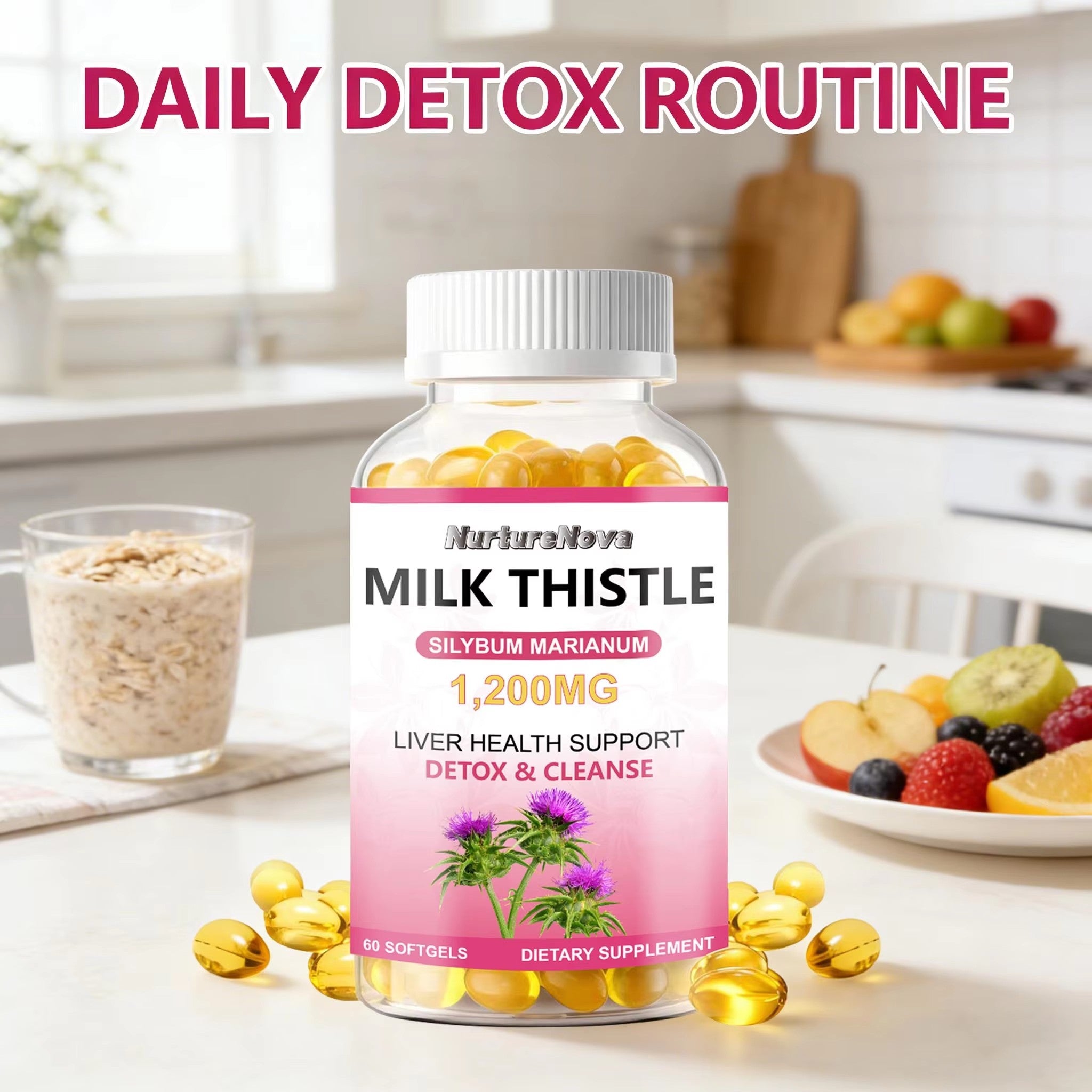 Milk Thistle Softgels-Support Liver Detox|60ct|Dropship