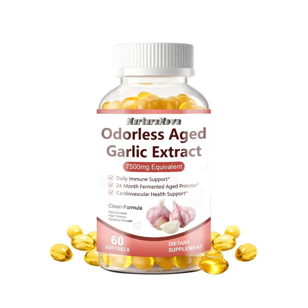 Odorless Aged Garlic Extract Softgels-Support Cardiovascular Health|60ct|Dropship