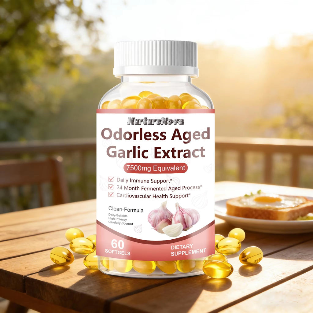 Odorless Aged Garlic Extract Softgels-Support Cardiovascular Health|60ct|Dropship