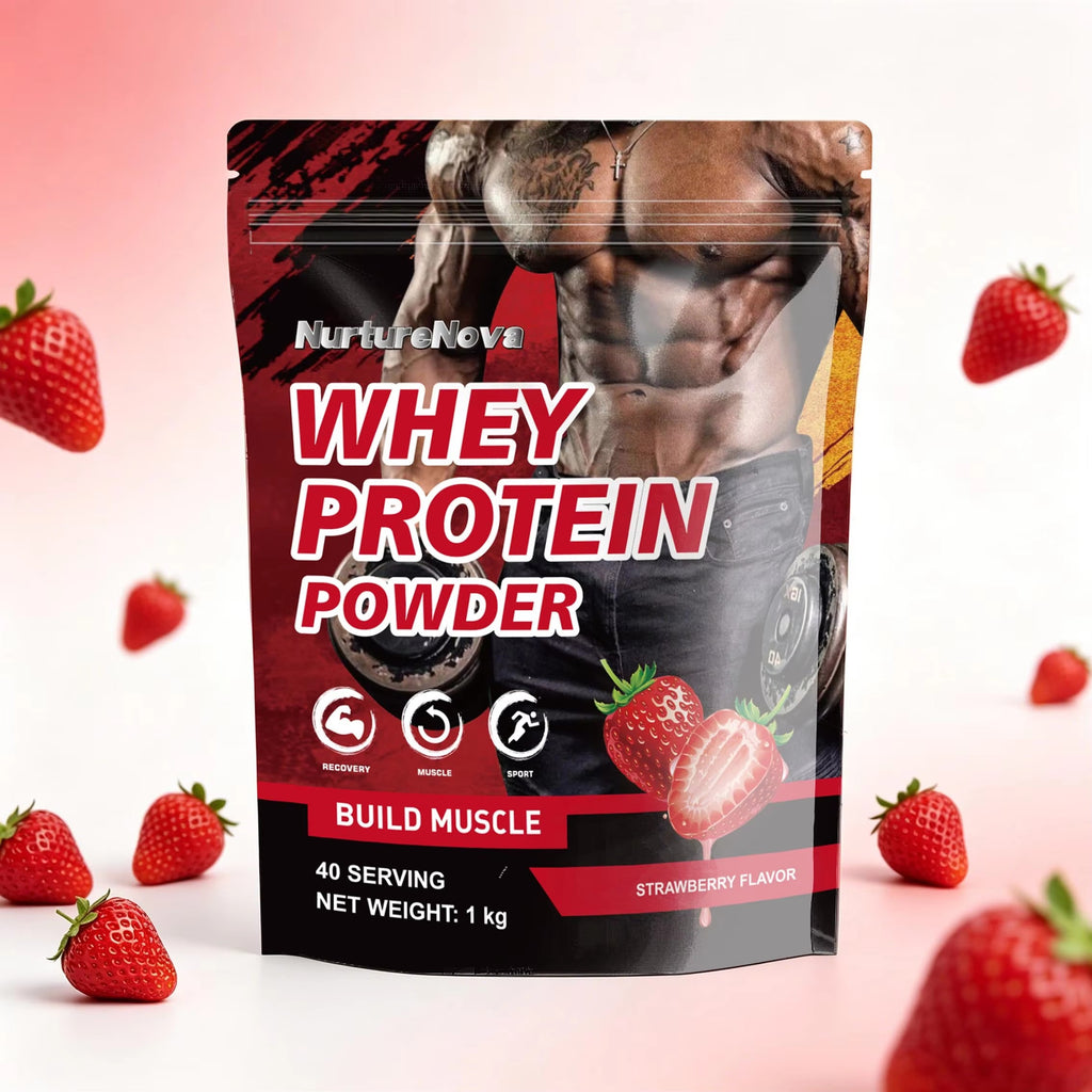 Strawberry Whey Protein Powder - Build Muscle | 1kg | Dropship
