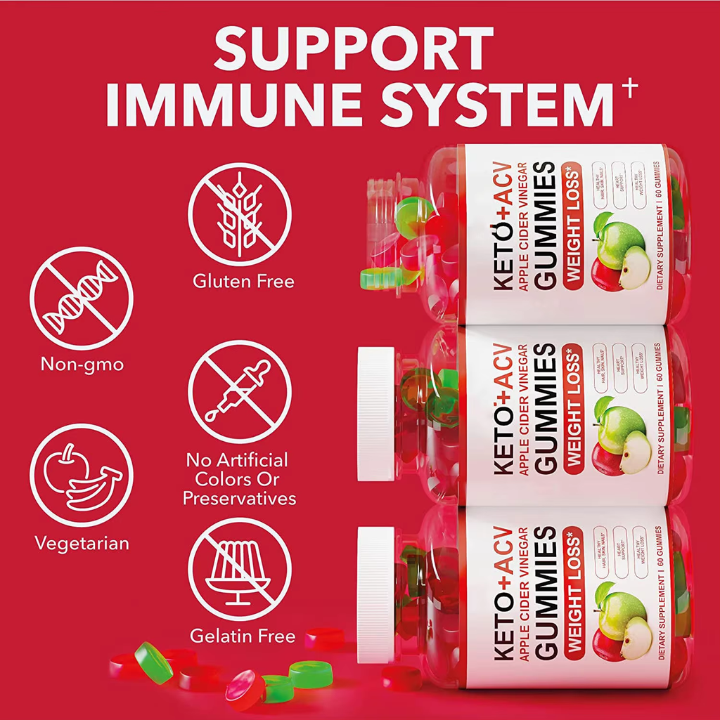 Keto ACV Gummies - Weight & Heart Support |60 Count|Dropship