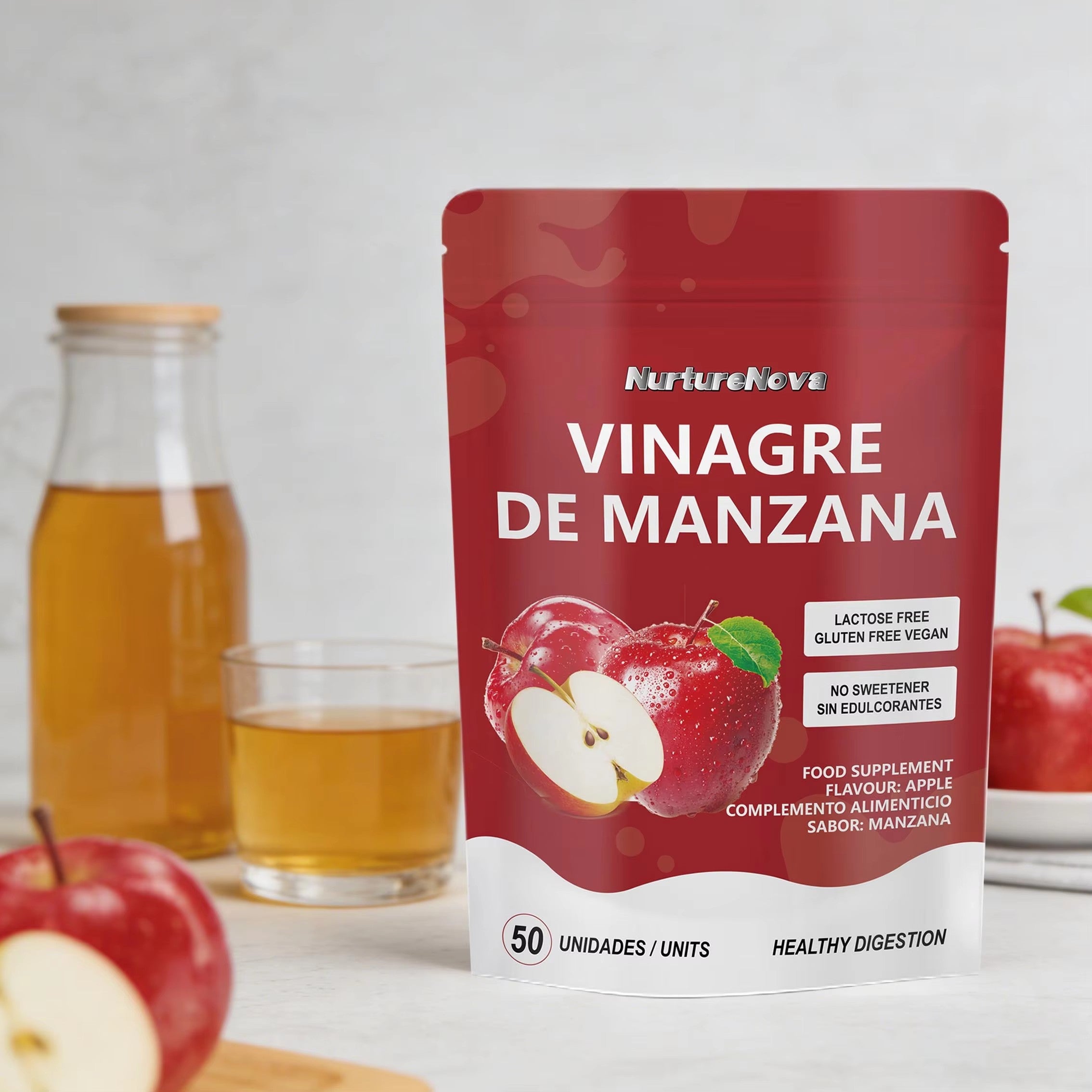 Apple Cider Vinegar Supplement - Vegan Digestion Support | 50 Units | Dropship