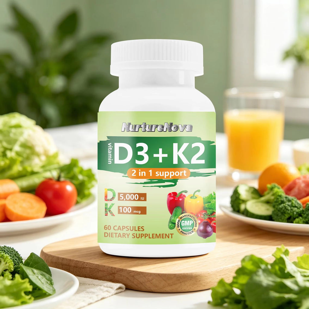 Vitamin D3 K2 Capsules - Body Health Support |60 Capsules|Dropship