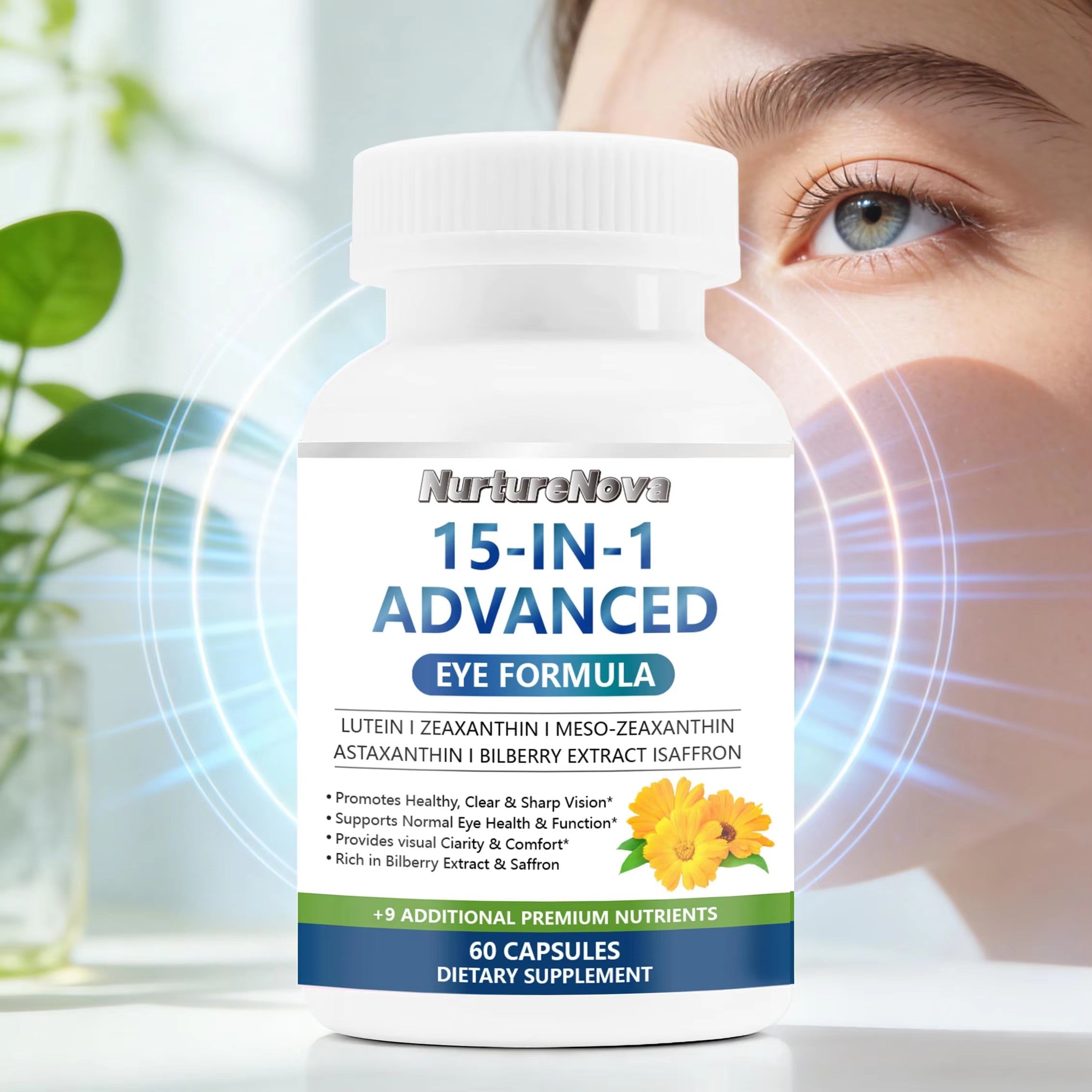 15-in-1 Eye Vitamins Capsule- Visual Clarity & Comfort Support | 60 Capsules | Dropship