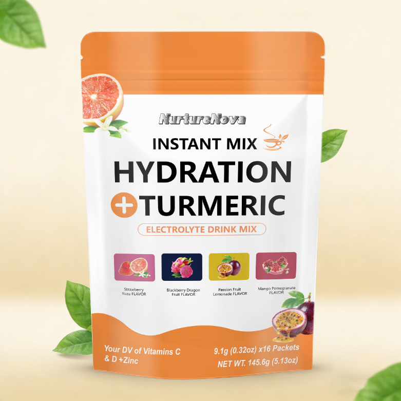 Hydration + Turmeric Electrolyte Mix-Electrolyte & Vitamin Support| 16ct | Dropship