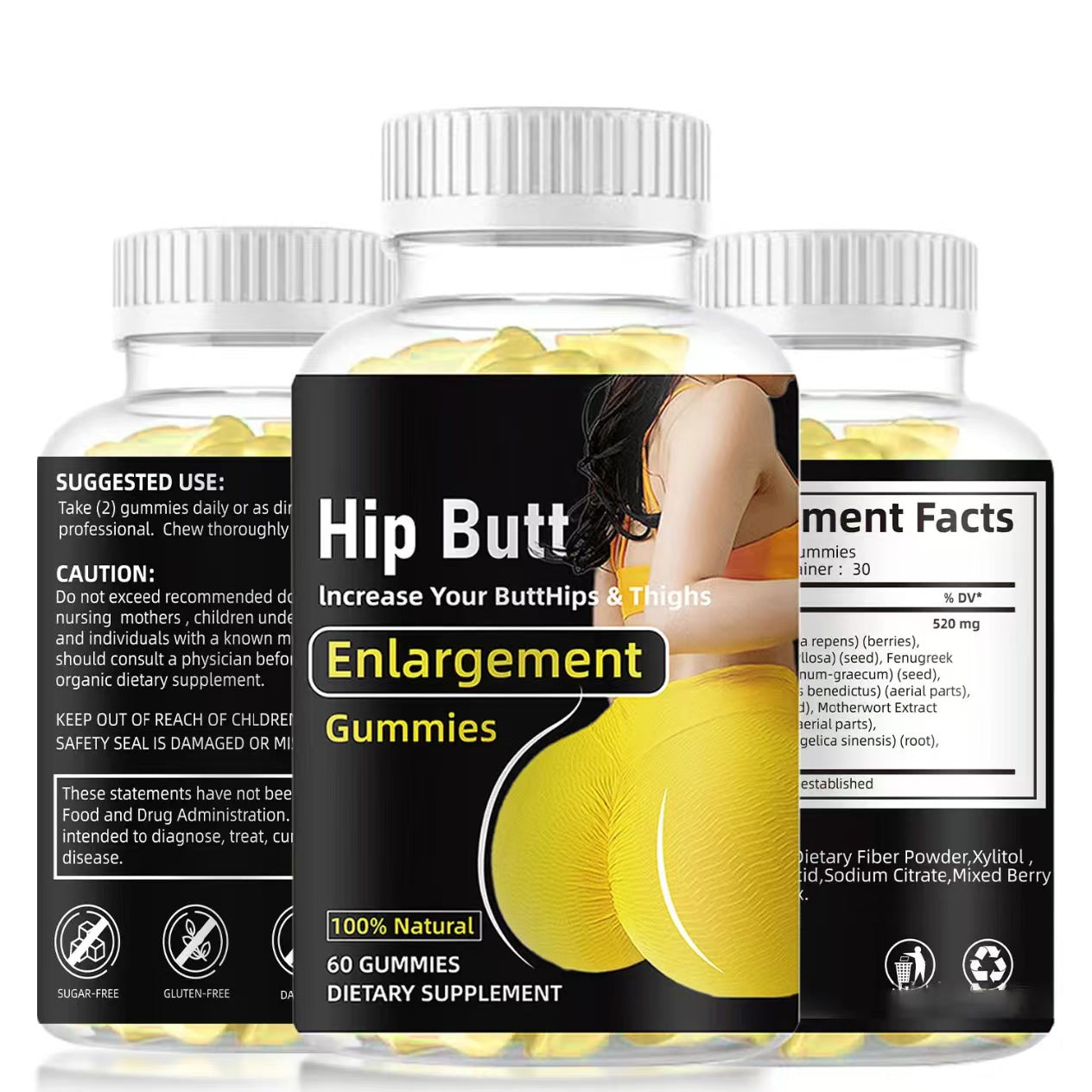 Hip Butt Gummies - Body Curve Nutritional Support | 60 Count |Dropship